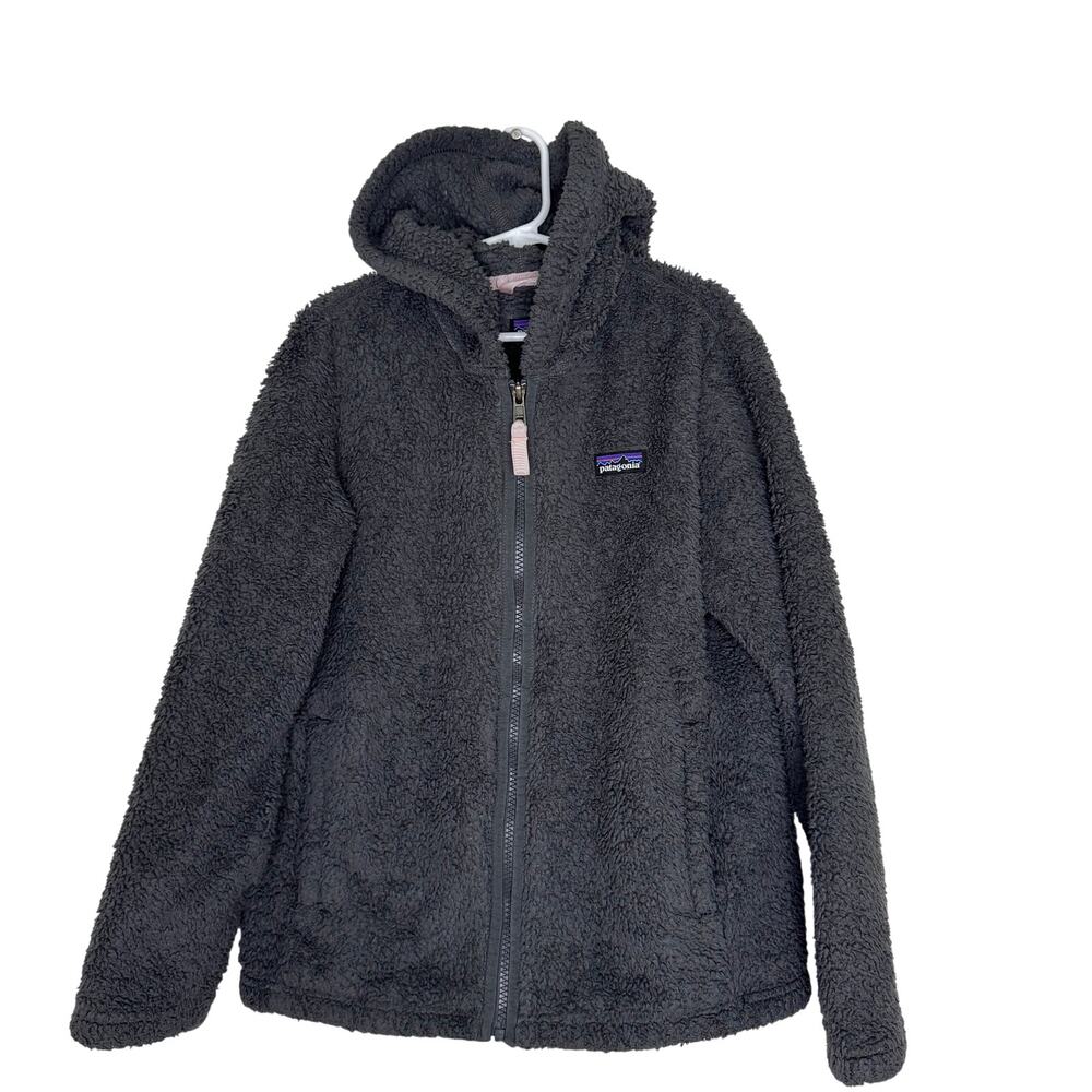 Patagonia Kids Los Gatos Full Zip Hooded Girls Fleece Gray size M